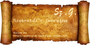 Szekretár Georgina névjegykártya